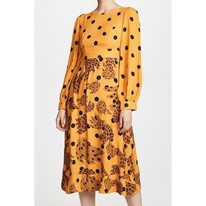 Farm Rio Caramel Banana Polka Dot Dress